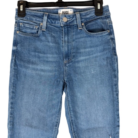 PAIGE Denim - PAIGE Hoxton Crop Jeans 26 Rockslide High Rise Raw Hem Blue Skinny 3196F46-5237‎